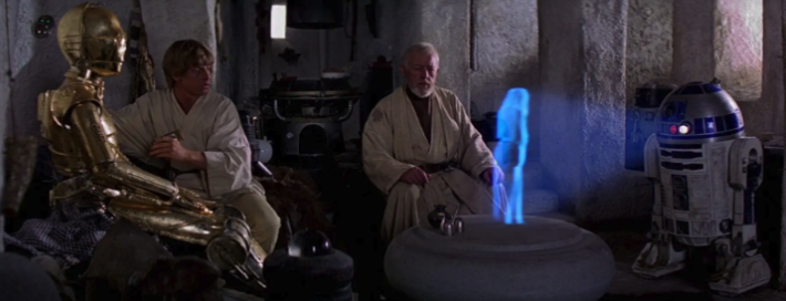 Star Wars scene: Leia's message to Obi Wan