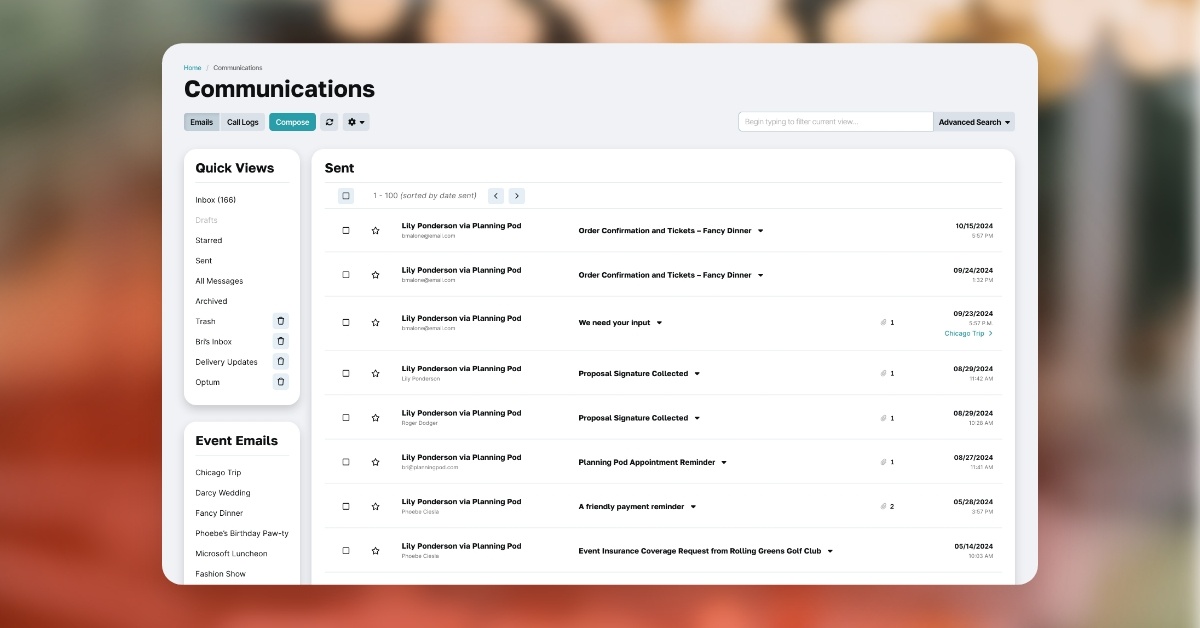 screenshot of communications and collaboration manage