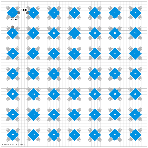 Event Dining Floor Plan w/ No Social Distancing