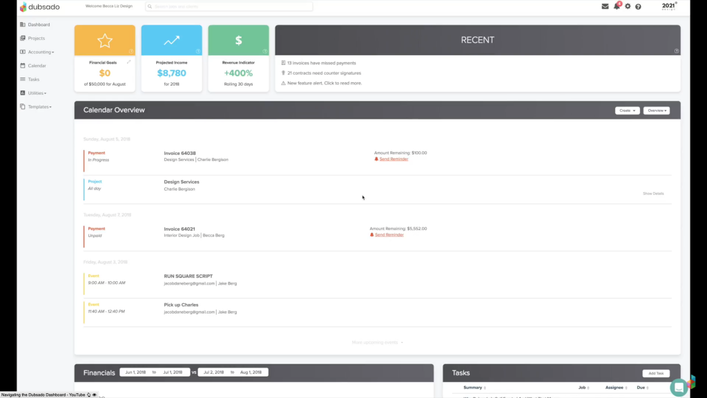 Dubsado Homepage