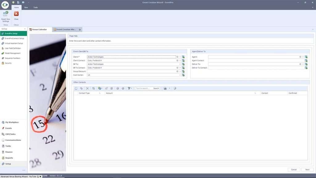 Event Pro Event Setup Wizard