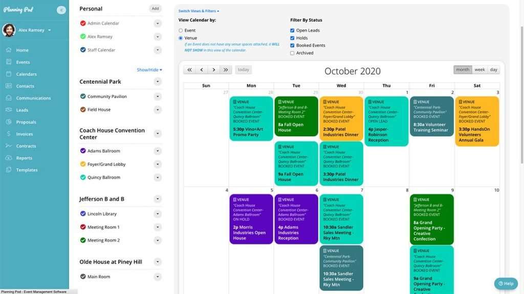 Planning Pod Event Booking Calendar