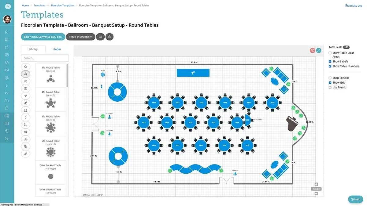 Planning Pod Event Floor Plan Software Templates