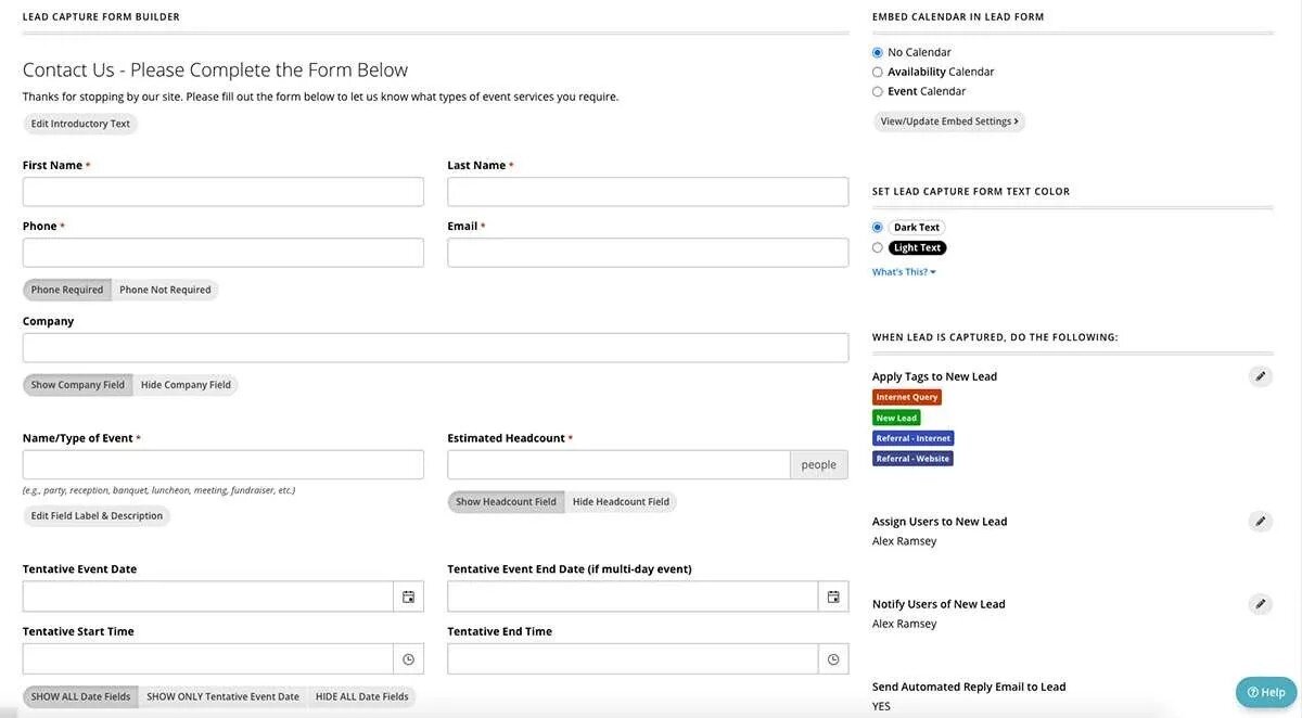 Planning Pod Lead Capture Form Builder