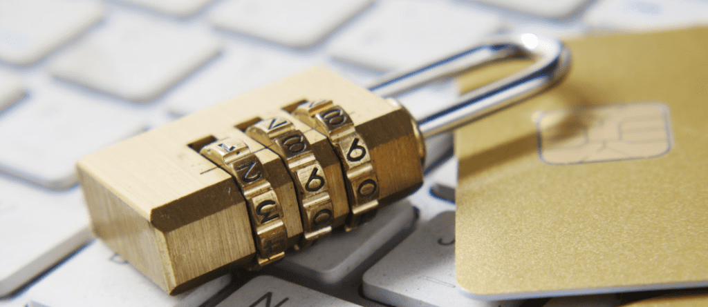 Credit card secured with lock