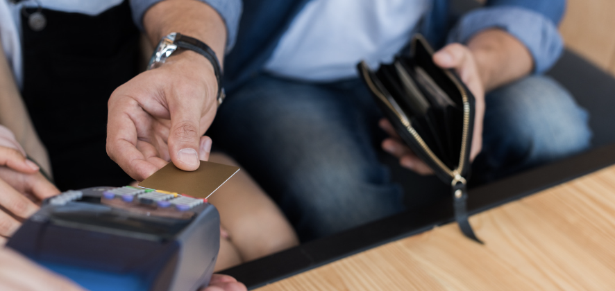 Customer paying via credit card