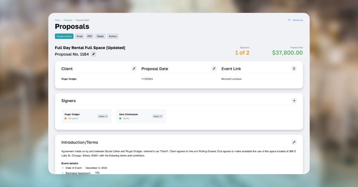 Build customized proposals screen