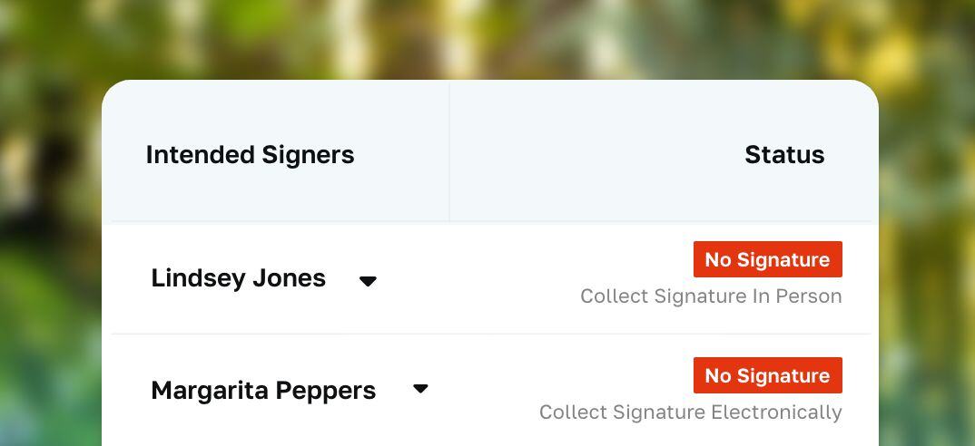 Collect approvals and signatures online screen